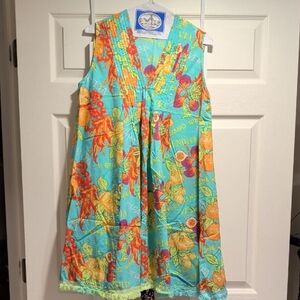 Moda Posa Aqua Fruit Print Sleeveless Summer Dress